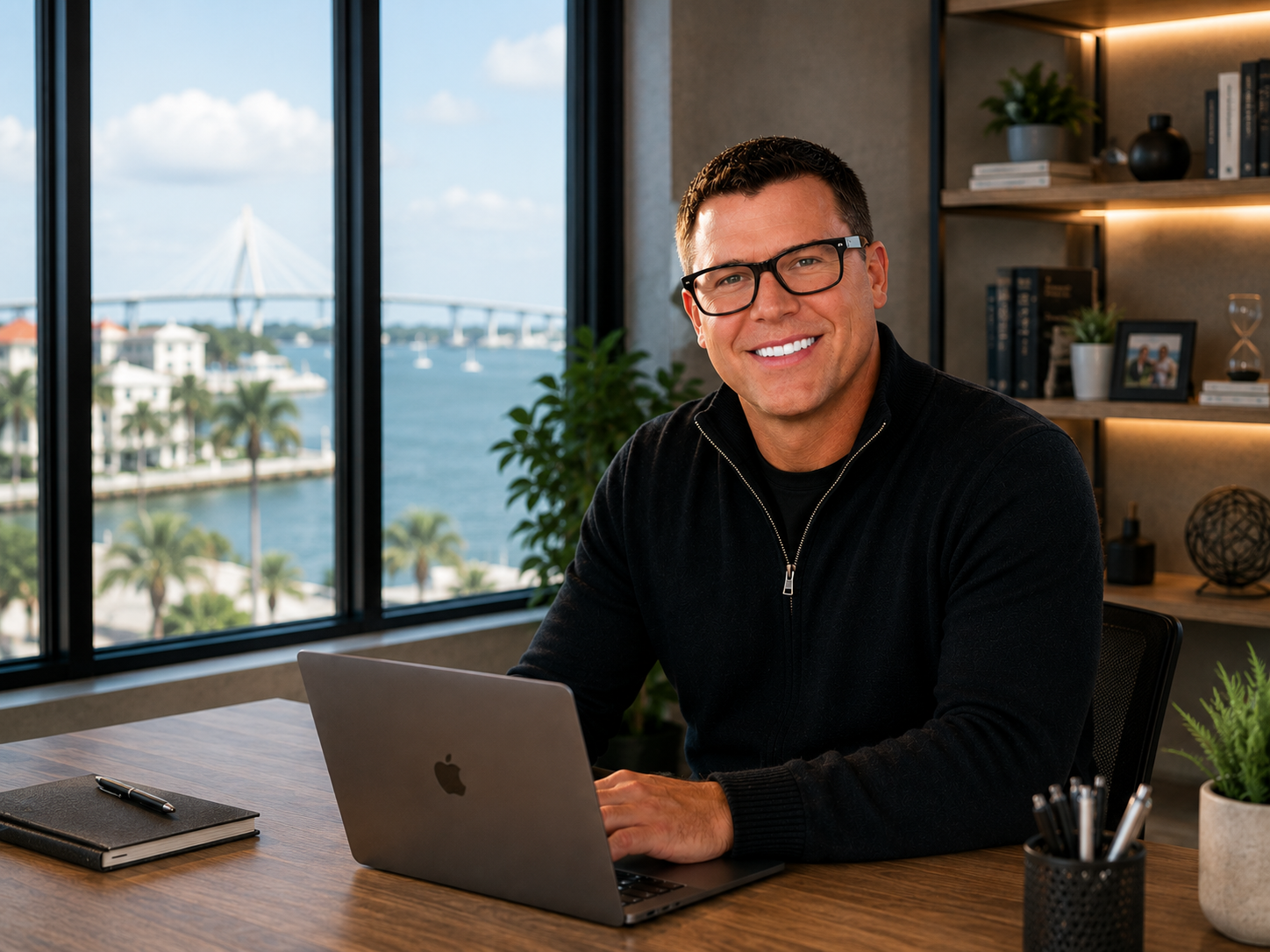 Jasper, founder of klaxify, at his desk in Charleston, South Carolina